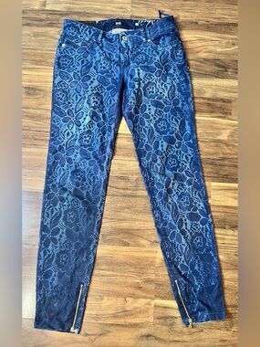 Designer D&G Navy Blue Denim with floral design